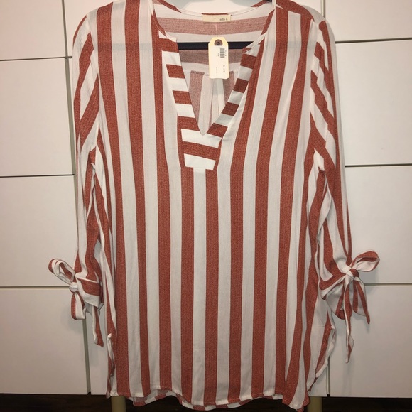 Orange/white striped top - Picture 1 of 1